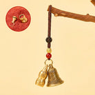 FuAttract Protection Chinese Zodiac Calabash Cinnabar Mantra Om Mani Mantra Bell Brass Keychain - Rabbit - image 3