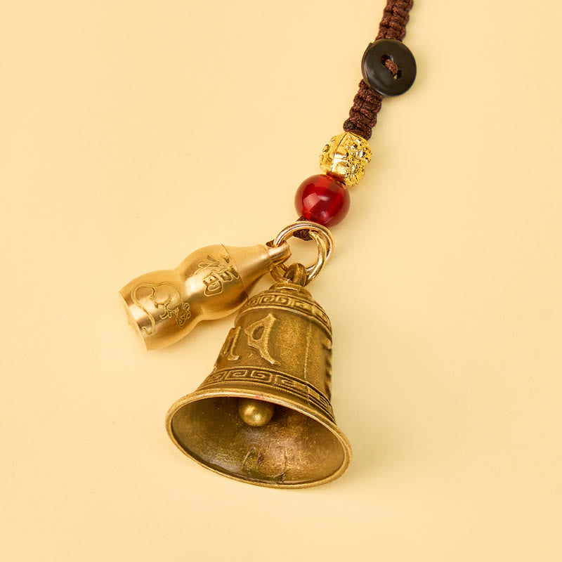 FuAttract Protection Chinese Zodiac Calabash Cinnabar Mantra Om Mani Mantra Bell Brass Keychain - image 12
