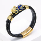 FREE Today: Wealth & Success Black Leather Pixiu Men's Bracelet - Blue - 23cm - image 18
