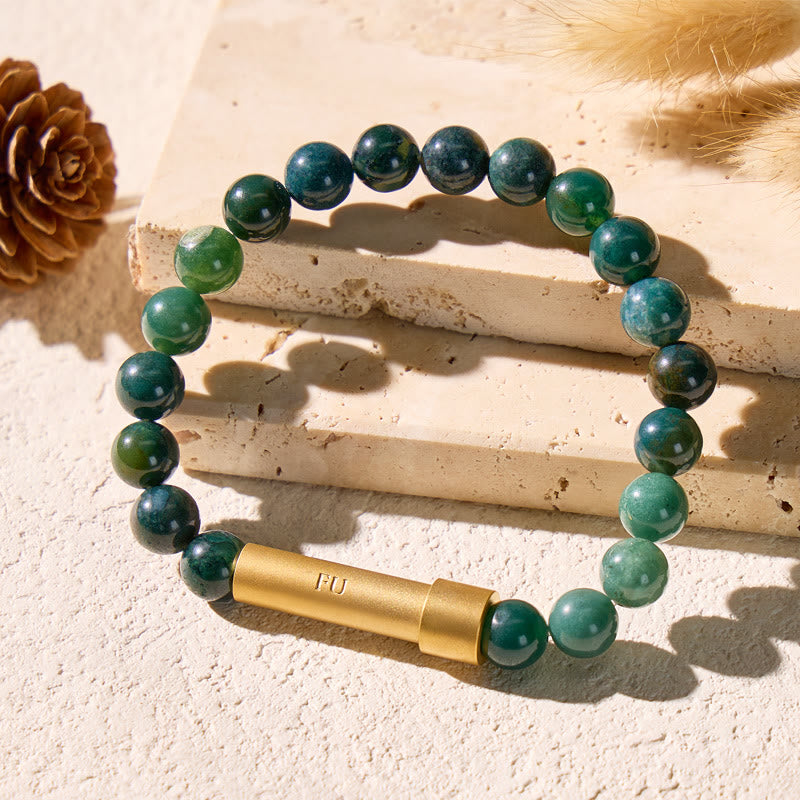 FuAttract Wishbeads Balance & Transformation – Moss Agate Intention Bracelet - image 3