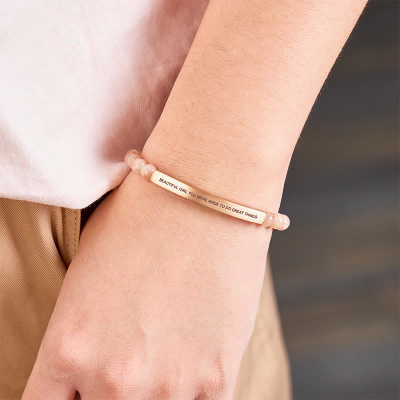 FuAttract Beautiful Girl You Were Made To Do Great Things Tube Bead Bracelet - image 3