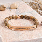 FuAttract Beautiful Girl You Were Made To Do Great Things Tube Bead Bracelet - Picture Jasper - Rose Gold - image 47