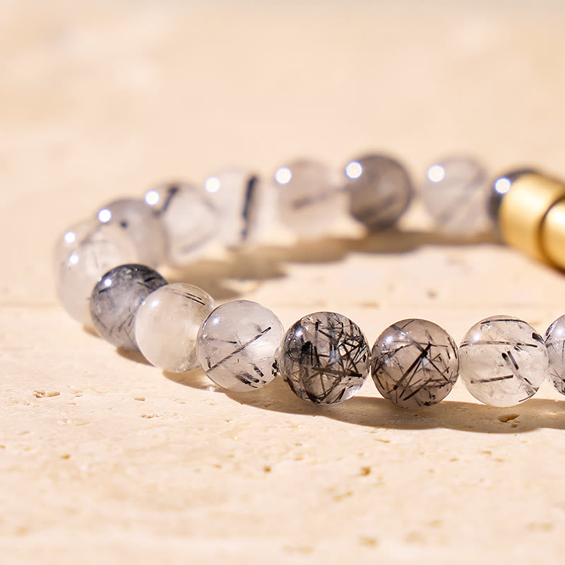 FuAttract Wishbeads Protection Power Black Rutilated Quartz Intention Bracelet - image 5