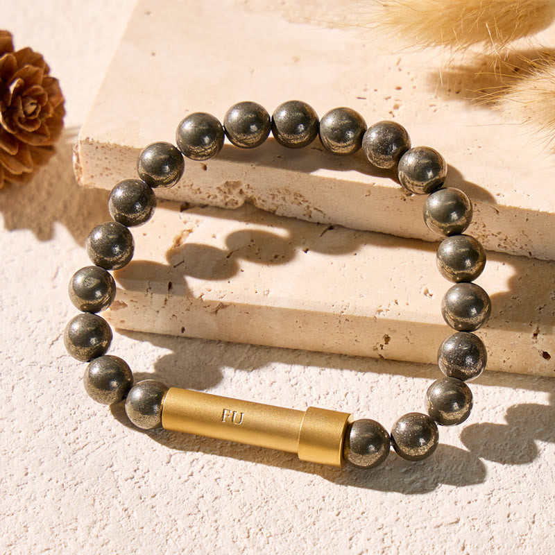 FuAttract Wishbeads Prosperity & Focus – Pyrite Intention Bracelet - image 3