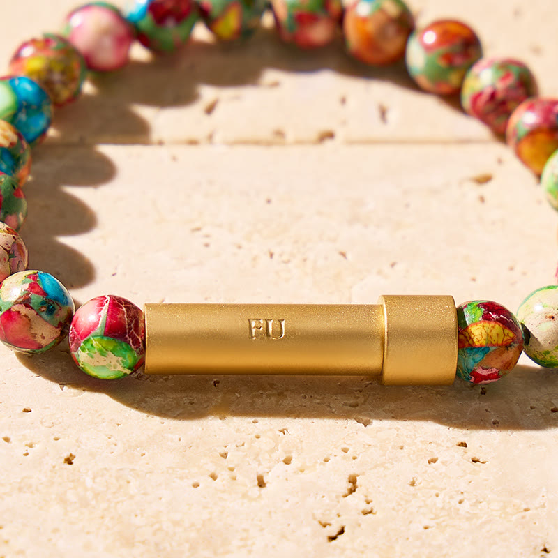 FuAttract Wishbeads Positive Flow – Colorful Imperial Jasper Intention Bracelet - image 4