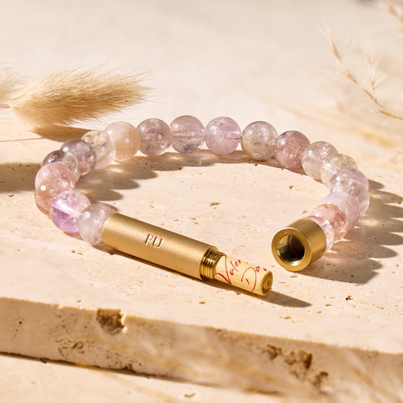 FuAttract Wishbeads Intuition & Growth – Purple Azeztulite Intention Bracelet - 8mm - image 0
