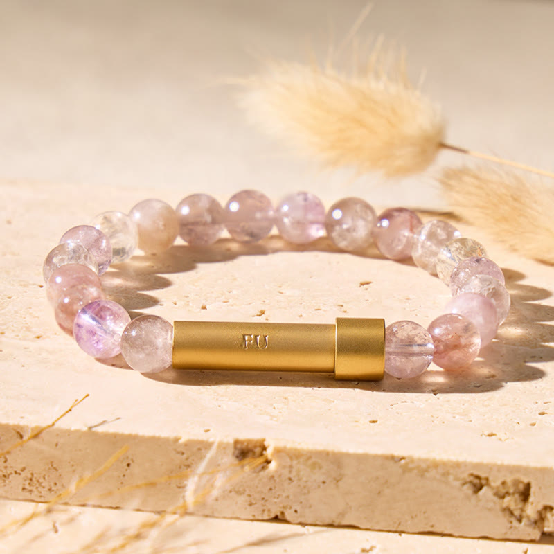 FuAttract Wishbeads Intuition & Growth – Purple Azeztulite Intention Bracelet - image 2
