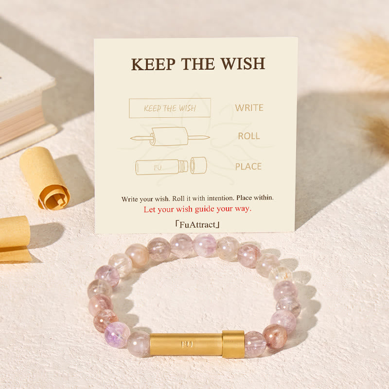 FuAttract Wishbeads Intuition & Growth – Purple Azeztulite Intention Bracelet - image 1