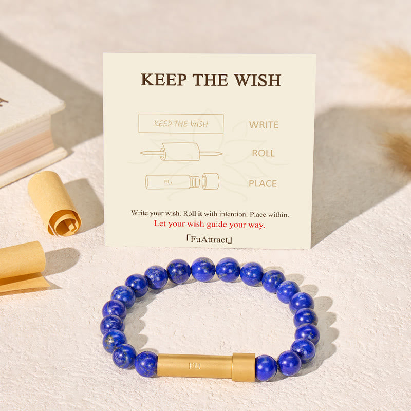FuAttract Wishbeads Intuition & Truth – Lapis Lazuli Intention Bracelet - image 1