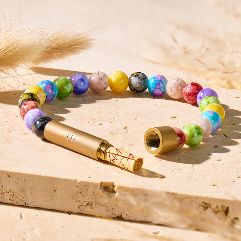FuAttract Wishbeads Balance & Energy Flow – Seven Chakra Crystal Intention Bracelet - 17.4cm - image 0