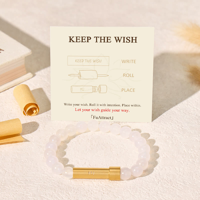 FuAttract Wishbeads Peace Balance – White Agate Intention Bracelet - image 1