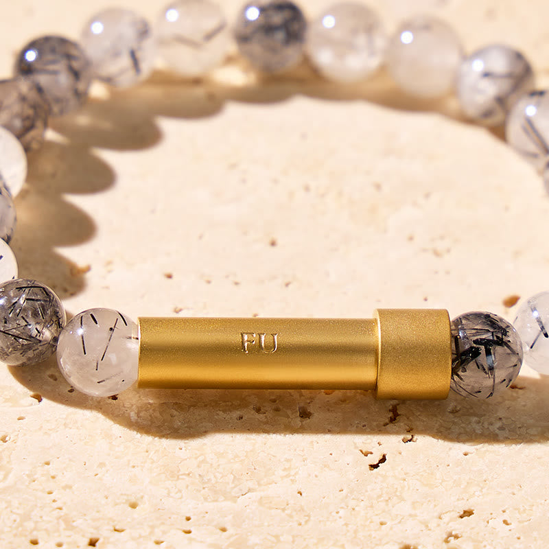 FuAttract Wishbeads Protection Power Black Rutilated Quartz Intention Bracelet - image 4