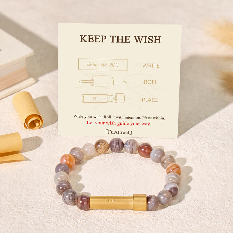 FuAttract Wishbeads Balance & Growth – Botswana Agate Intention Bracelet - image 1