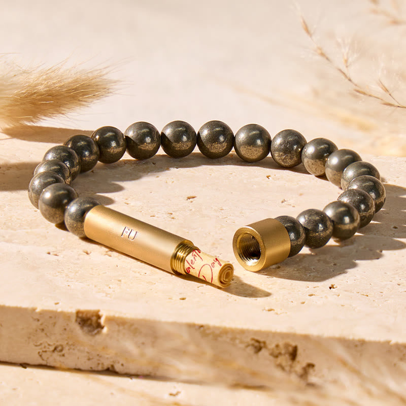 FuAttract Wishbeads Prosperity & Focus – Pyrite Intention Bracelet - 8mm - image 0