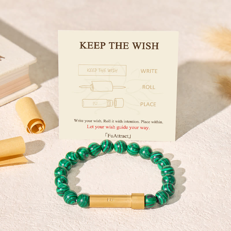FuAttract Wishbeads Healing & Heart Energy – Malachite Intention Bracelet - image 1