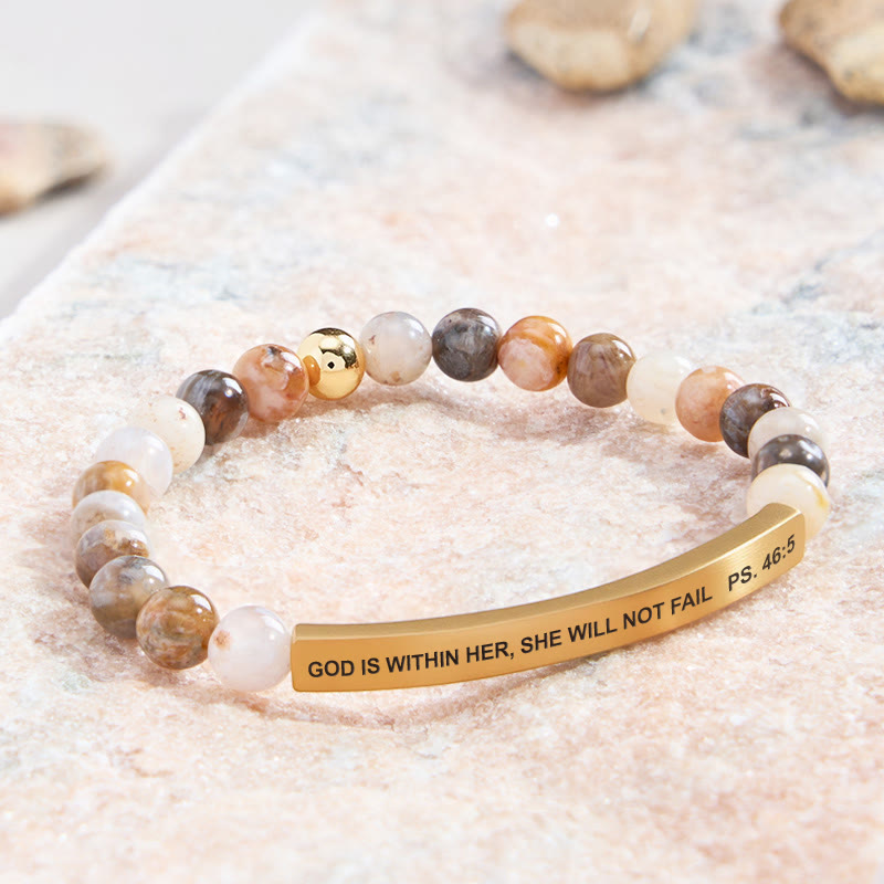 FuAttract God Is Within Her She Will Not Fail Ps. 46:5 Tube Bead Bracelet - image 3