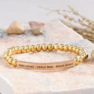 FuAttract Kind Heart - Fierce Mind - Brave Spirit Tube Bead Bracelet - Stainless Steel - Rose Gold - image 24
