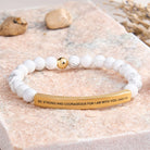 FuAttract Be Strong and Courageous Joshua 1:9 Tube Bead Bracelet - White Turquoise - Gold - image 34