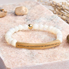 FuAttract Be Strong and Courageous Joshua 1:9 Tube Bead Bracelet - Moonstone - Gold - image 48