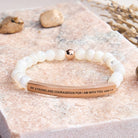 FuAttract Be Strong and Courageous Joshua 1:9 Tube Bead Bracelet - Moonstone - Rose Gold - image 46