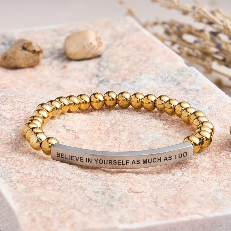FuAttract Believe In Yourself As Much As I Do Tube Bead Bracelet - Stainless Steel - Silver - image 25