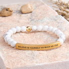 FuAttract Believe In Yourself As Much As I Do Tube Bead Bracelet - White Turquoise - Gold - image 30