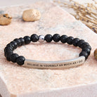 FuAttract Believe In Yourself As Much As I Do Tube Bead Bracelet - Lava Rock - Silver - image 33