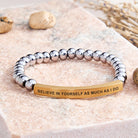 FuAttract Believe In Yourself As Much As I Do Tube Bead Bracelet - Hematite - Gold - image 38