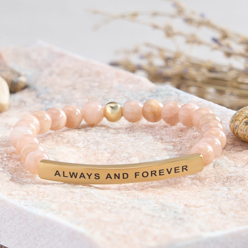 FuAttract Always And Forever Tube Bead Bracelet - Sunstone - Silver - image 7