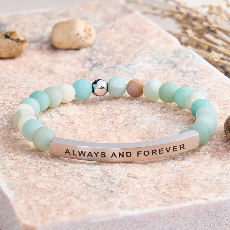 FuAttract Always And Forever Tube Bead Bracelet - Matt Amazonite - Silver - image 14