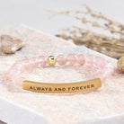 FuAttract Always And Forever Tube Bead Bracelet - Strawberry Quartz - Gold - image 18