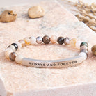 FuAttract Always And Forever Tube Bead Bracelet - Bamboo Leaf Agate - Silver - image 21