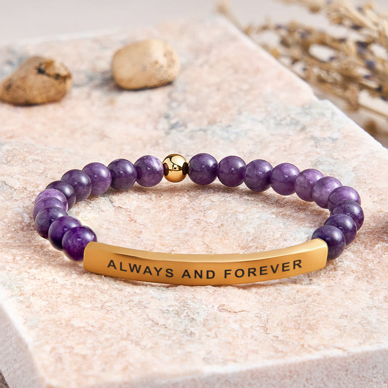 FuAttract Always And Forever Tube Bead Bracelet - Amethyst - Gold - image 25