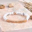 FuAttract Always And Forever Tube Bead Bracelet - White Turquoise - Rose Gold - image 31