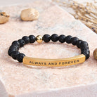 FuAttract Always And Forever Tube Bead Bracelet - Lava Rock - Gold - image 37