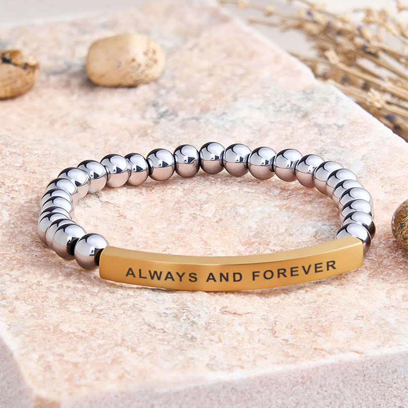 FuAttract Always And Forever Tube Bead Bracelet - Hematite - Gold - image 41
