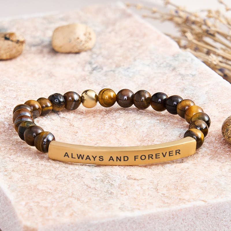 FuAttract Always And Forever Tube Bead Bracelet - Tiger's Eye - Gold - image 44