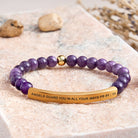 FuAttract Angels Guard You In All Your Ways Psalm 91:11 Tube Bead Bracelet - Amethyst - Gold - image 2