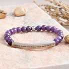 FuAttract Angels Guard You In All Your Ways Psalm 91:11 Tube Bead Bracelet - Amethyst - Silver - image 1