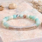 FuAttract Angels Guard You In All Your Ways Psalm 91:11 Tube Bead Bracelet - Matt Amazonite - Silver - image 15
