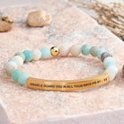 FuAttract Angels Guard You In All Your Ways Psalm 91:11 Tube Bead Bracelet - Matt Amazonite - Gold - image 16