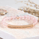 FuAttract Angels Guard You In All Your Ways Psalm 91:11 Tube Bead Bracelet - Strawberry Quartz - Rose Gold - image 18
