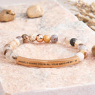 FuAttract Angels Guard You In All Your Ways Psalm 91:11 Tube Bead Bracelet - Bamboo Leaf Agate - Rose Gold - image 22