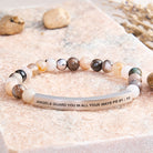 FuAttract Angels Guard You In All Your Ways Psalm 91:11 Tube Bead Bracelet - Bamboo Leaf Agate - Silver - image 23