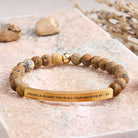 FuAttract Angels Guard You In All Your Ways Psalm 91:11 Tube Bead Bracelet - Picture Jasper - Gold - image 46