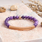 FuAttract Be Anxious For Nothing Let Your Prayers Be Known Phil 4:6 Tube Bead Bracelet - Amethyst - Rose Gold - image 20