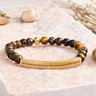 FuAttract Be Anxious For Nothing Let Your Prayers Be Known Phil 4:6 Tube Bead Bracelet - Tiger's Eye - Gold - image 41