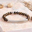 FuAttract Be Anxious For Nothing Let Your Prayers Be Known Phil 4:6 Tube Bead Bracelet - Tiger's Eye - Silver - image 40