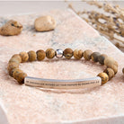 FuAttract Be Anxious For Nothing Let Your Prayers Be Known Phil 4:6 Tube Bead Bracelet - Picture Jasper - Silver - image 44