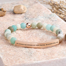 FuAttract Be Anxious For Nothing Let Your Prayers Be Known Phil 4:6 Tube Bead Bracelet - Matt Amazonite - Rose Gold - image 13